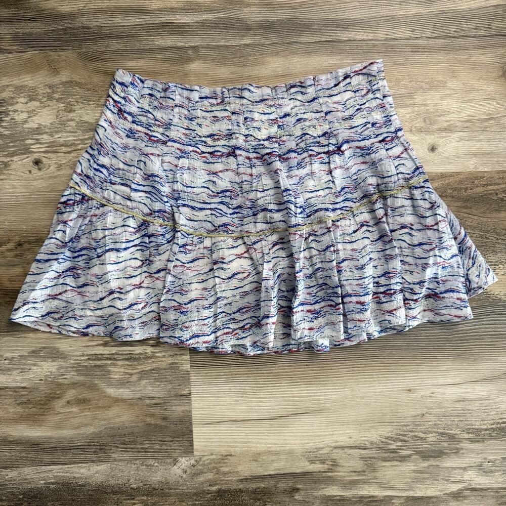 Free People Red White Blue Crinkle Mini Skirt Taylor Swift Style Size 4 (S/M)